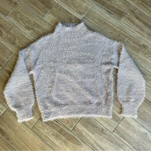 Fuzzy mock neck sweater